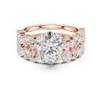 Gold Ring DDLR-443, Oval center stone, Rose Gold, view 4