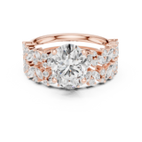 Gold Ring DDLR-443, Oval center stone, Rose Gold, view 4