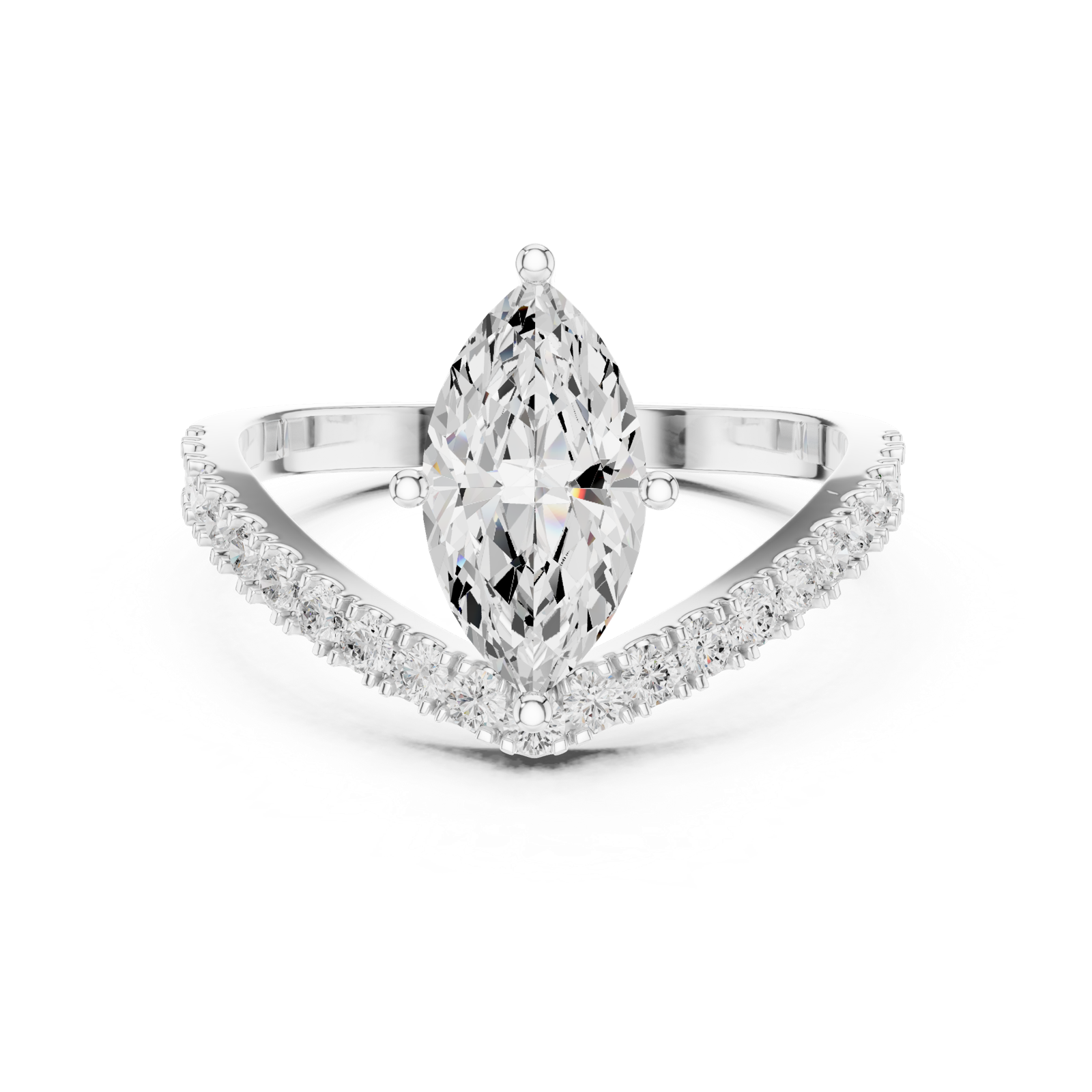 Gold Ring DDLR-1105, White Gold, view 4