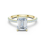 Gold Ring DDLR-177, Emerald center stone, Yellow Gold