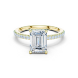 Gold Ring DDLR-177, Emerald center stone, Yellow Gold