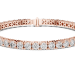 14K Solid Gold Lab Diamond Bracelet, Rose Gold, view 4