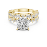 Gold Ring DDLR-301, Cushion center stone, Yellow Gold, view 4