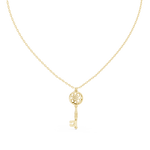 14K Solid Gold Lab Diamond Pendant Necklace, Yellow Gold