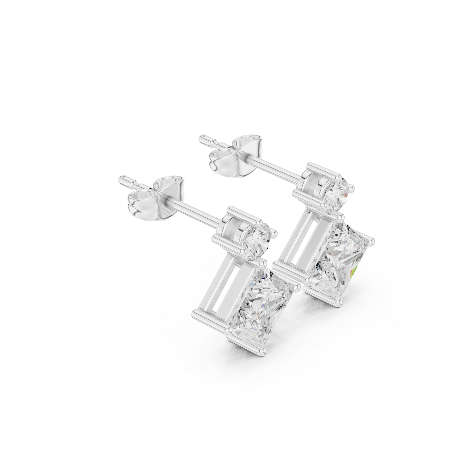 Gold Earrings AOMER105101-RPT, White Gold, view 1