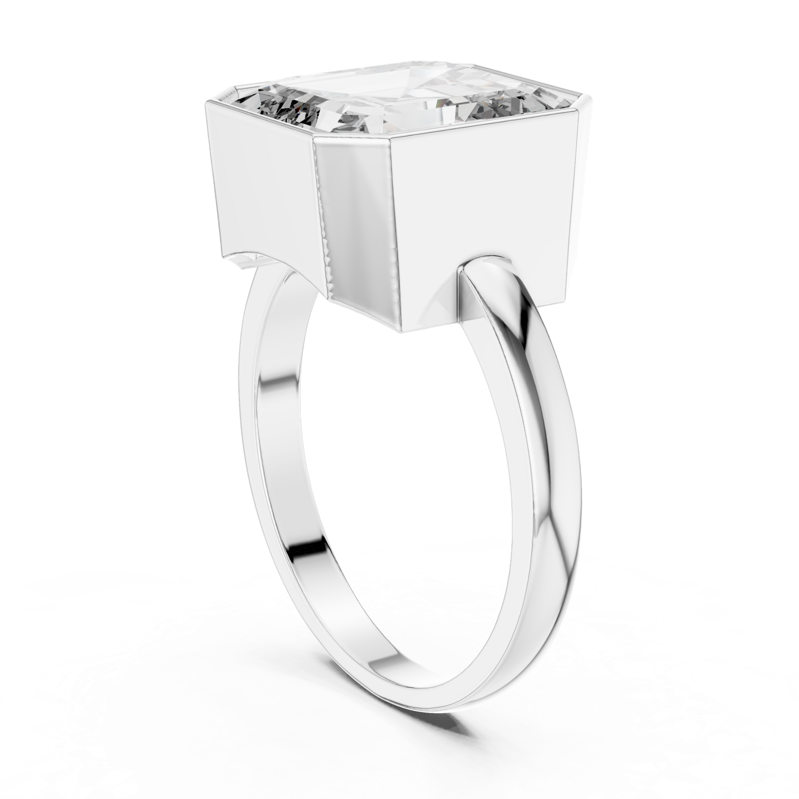 Gold Ring GR01, White Gold, view 1