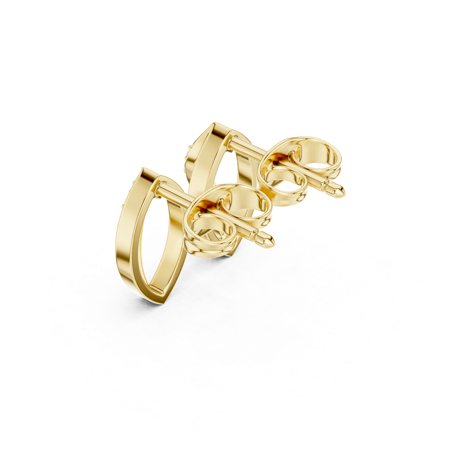 Gold Earrings SBER(26), Yellow Gold, view 2