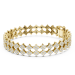 14K Solid Gold Lab Diamond Bracelet, Yellow Gold, view 1
