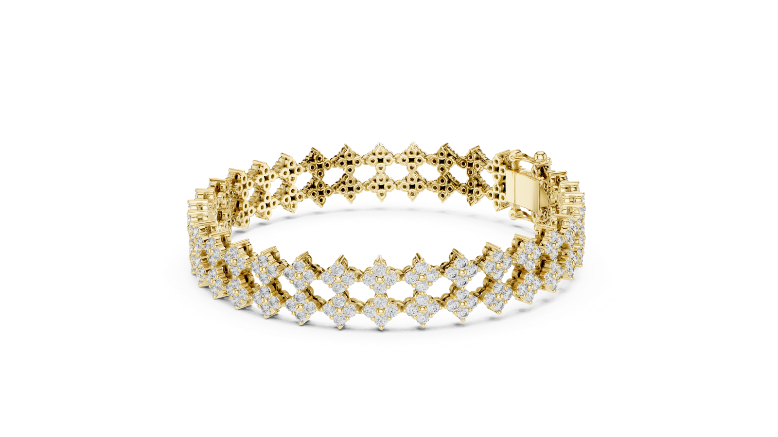 14K Solid Gold Lab Diamond Bracelet, Yellow Gold, view 1