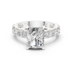 Gold Jewelry L35-63, Radiant center stone, White Gold
