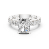 Gold Jewelry L35-63, Radiant center stone, White Gold