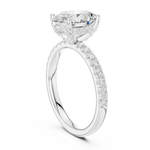 Gold Ring DDLR-161, Oval center stone, White Gold, view 1