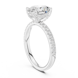 Gold Ring DDLR-161, Oval center stone, White Gold, view 1