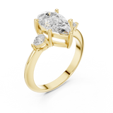 Gold Jewelry L35-66, Pear center stone, Yellow Gold, view 2