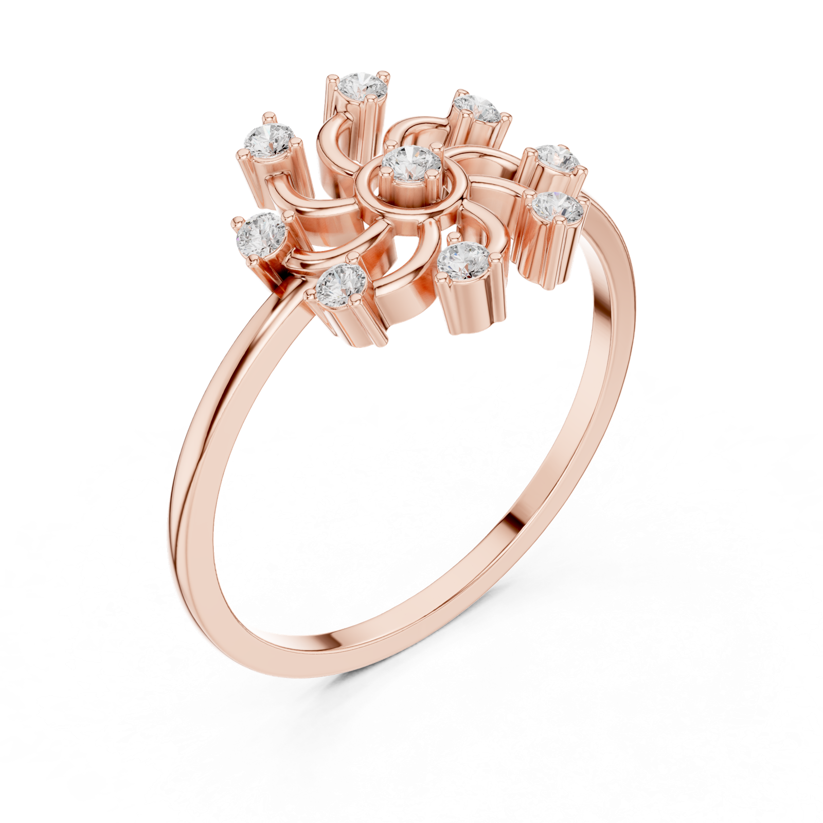 Gold Ring DDLR-635, Rose Gold, view 2