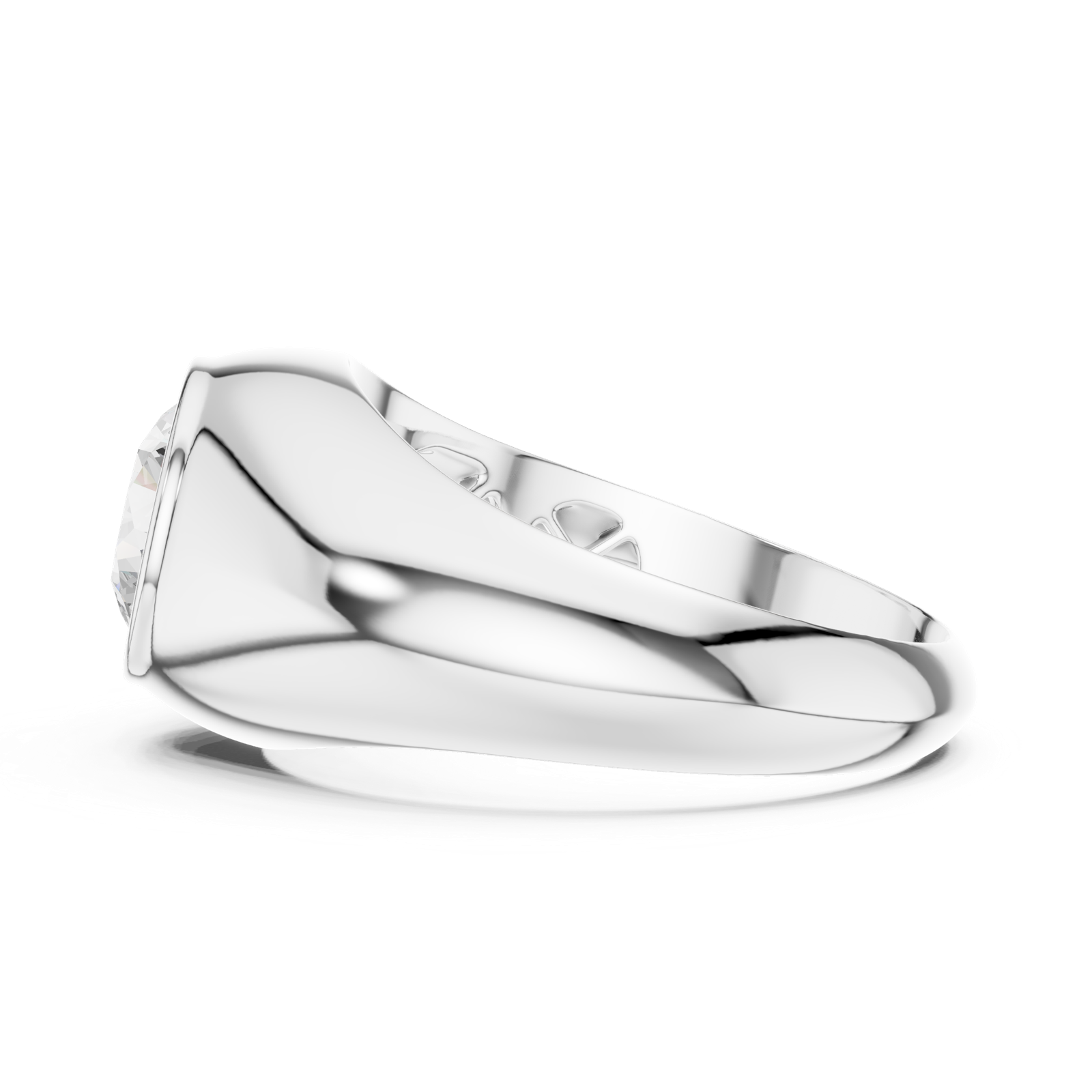 Gold Men's Ring GGR-0016, White Gold, view 3
