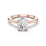 Gold Ring DDLR-032, Oval center stone, Rose Gold