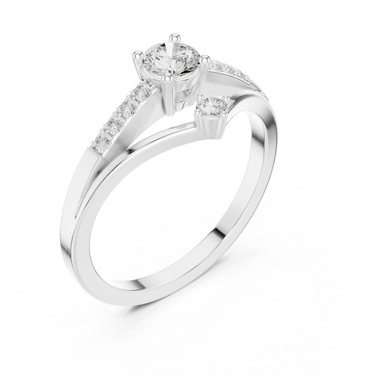 Gold Ring DDLR-835, White Gold, view 2