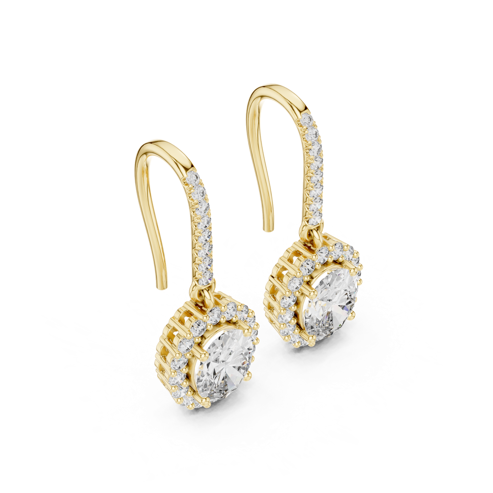 Gold Earrings 3-10010E_155_M, Yellow Gold, view 2