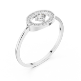 Gold Ring DR-6160, White Gold, view 2