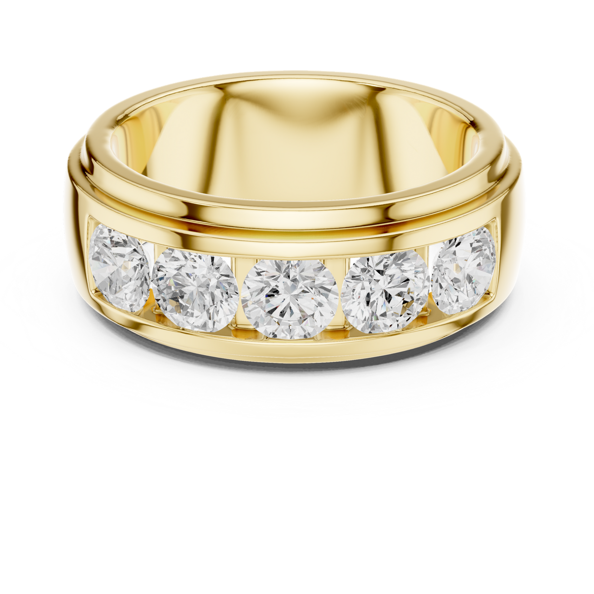 14K Solid Gold Lab Diamond Eternity Ring, Yellow Gold