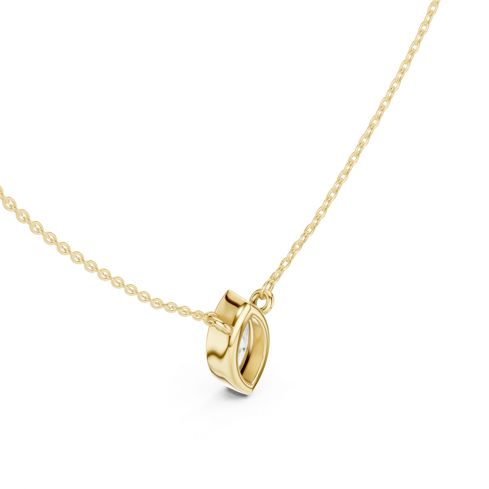 Gold Jewelry DDPS-001, Marquise center stone, Yellow Gold, view 2