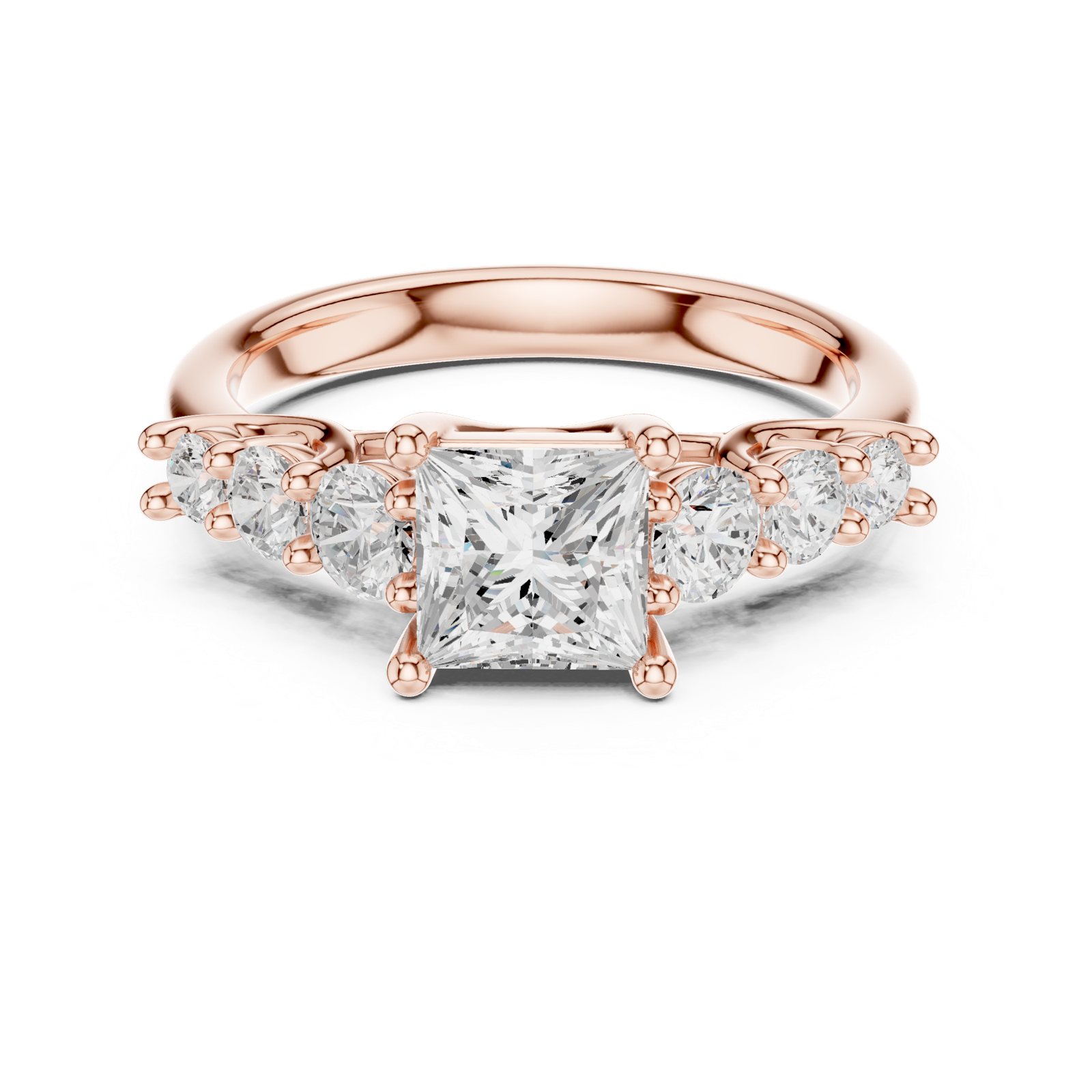 Gold Ring DDLR-703, Rose Gold, view 4
