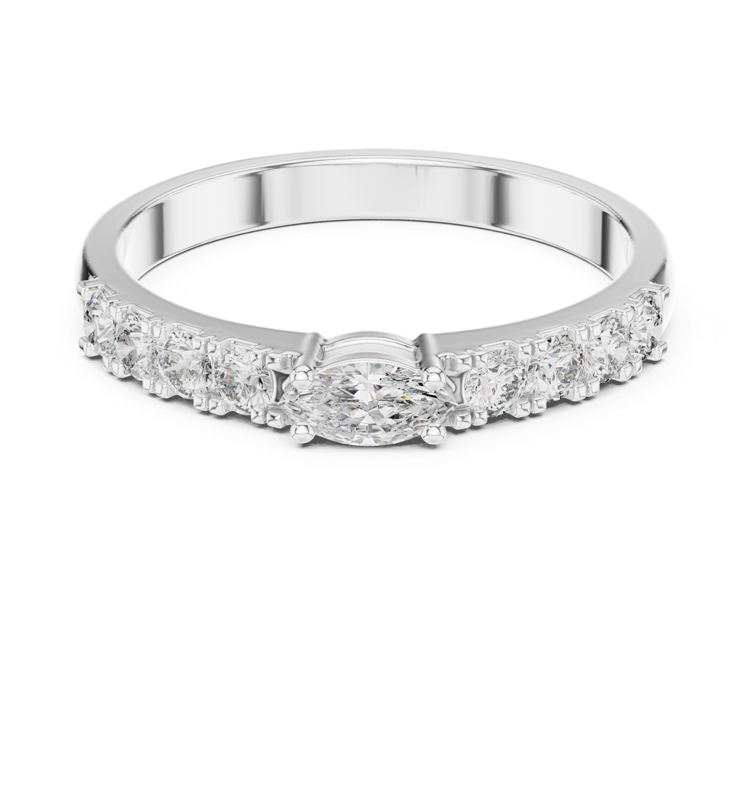 Gold Ring HLR-110, White Gold, view 4