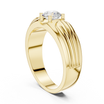 14K Solid Gold Lab Diamond Solitaire Ring, Yellow Gold, view 1