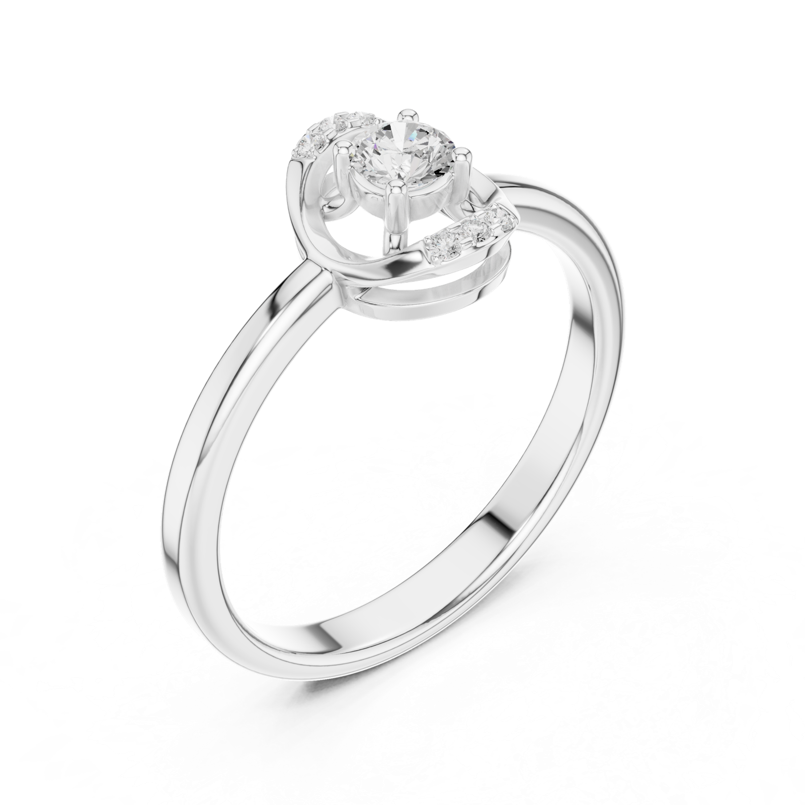 Gold Ring DDLR-844, White Gold, view 2