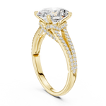 Gold Ring DDLR-252, Oval center stone, Yellow Gold, view 1