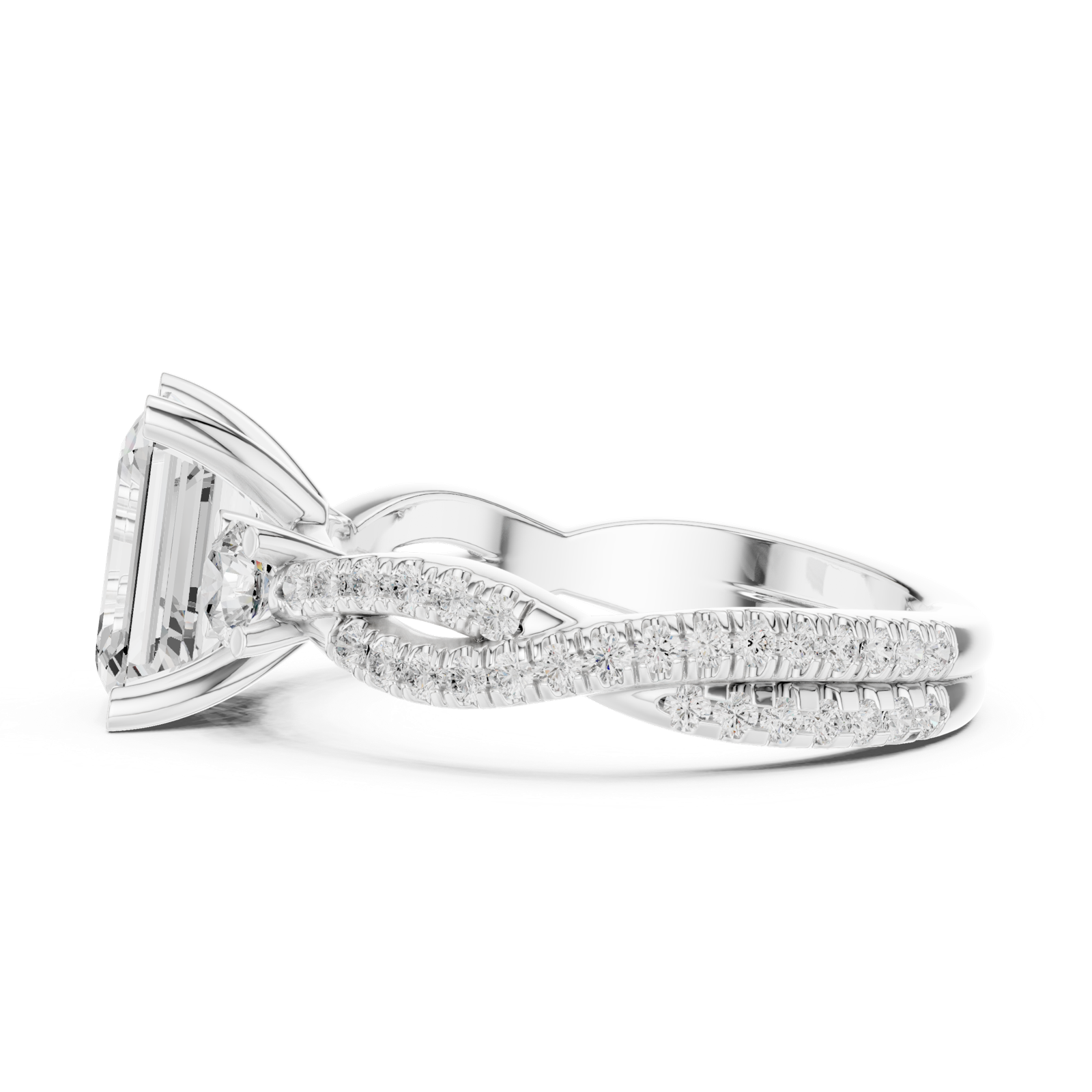 Gold Ring DDLR-281, White Gold, view 3