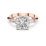 Gold Jewelry, Cushion center stone, Rose Gold, view 4