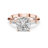 Gold Jewelry, Cushion center stone, Rose Gold, view 4