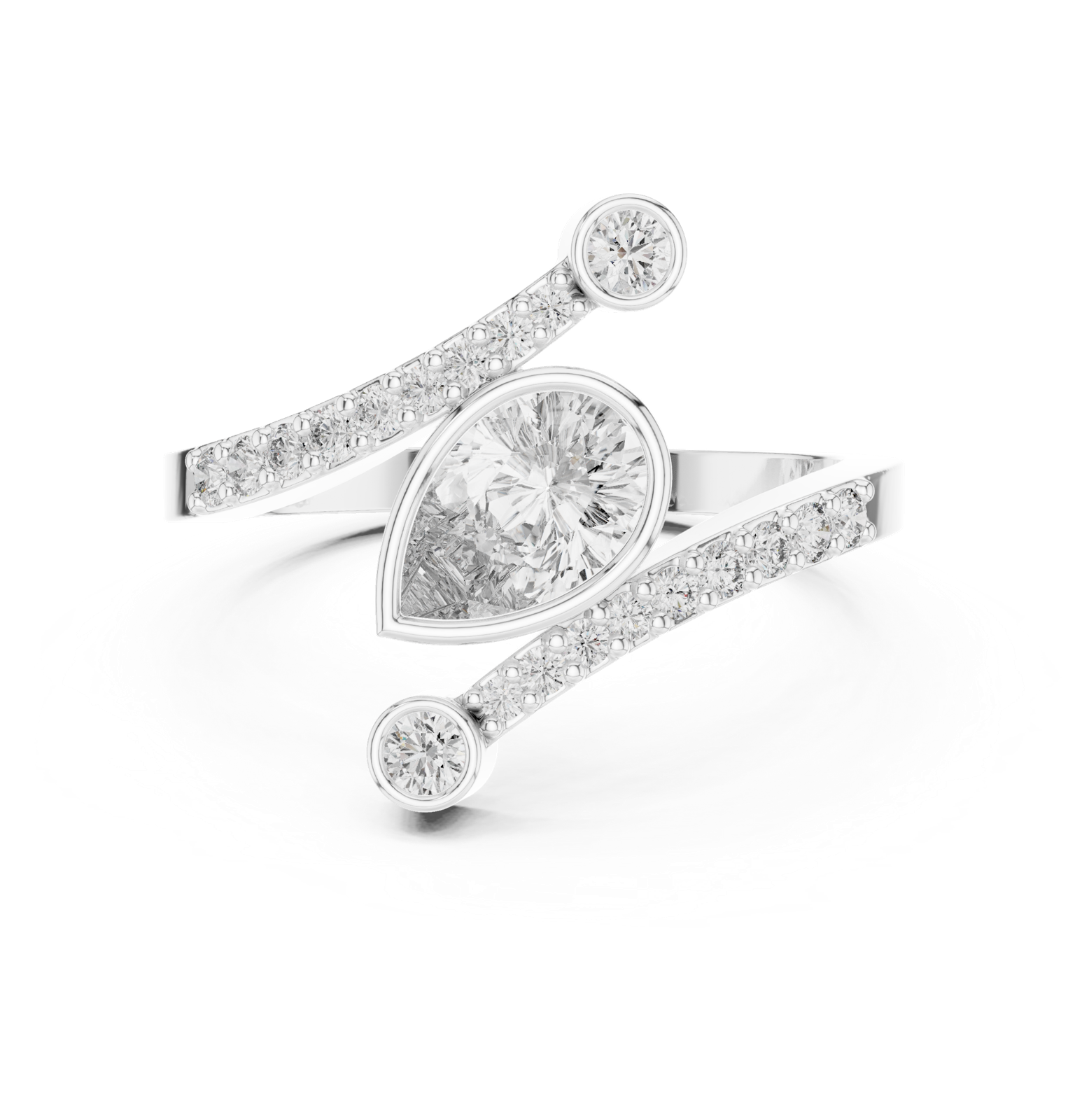 Gold Ring ALR-276, White Gold, view 4