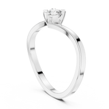 14K Solid Gold Lab Diamond Crossover Ring, White Gold, view 1
