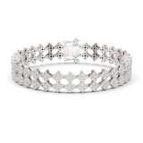 14K Solid Gold Lab Diamond Bracelet, White Gold