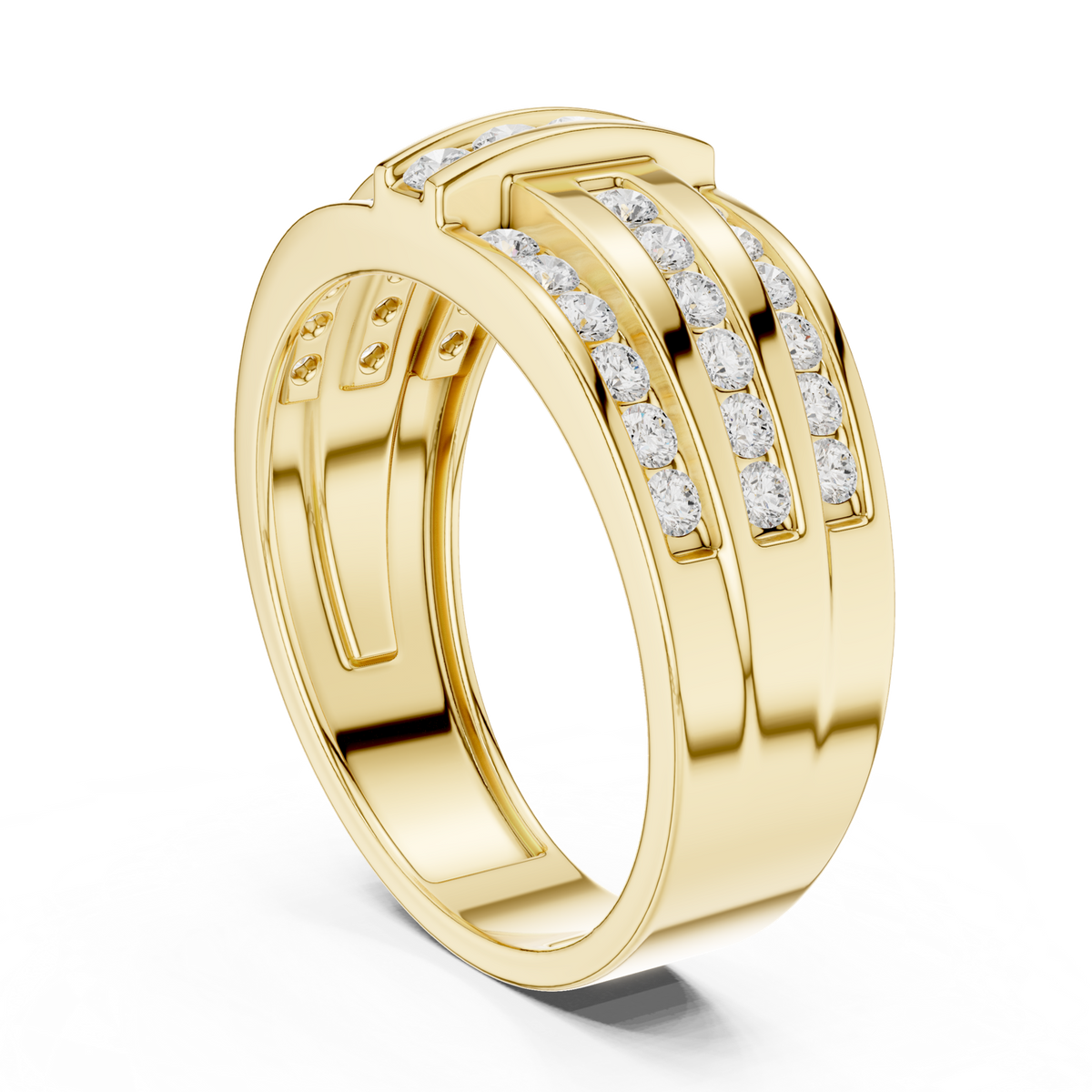 14K Solid Gold Lab Diamond Eternity Ring, Yellow Gold, view 1