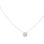 14K Solid Gold Lab Diamond Solitaire Pendant Necklace, White Gold, view 1