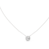 14K Solid Gold Lab Diamond Solitaire Pendant Necklace, White Gold, view 1