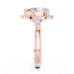 Gold Ring DDLR-342, Pear center stone, Rose Gold, view 3