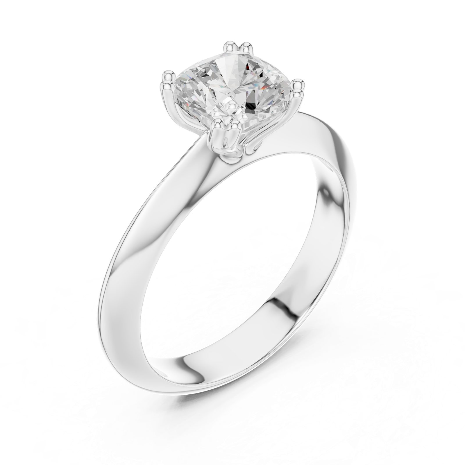Gold Jewelry L36-8, Cushion center stone, White Gold, view 2