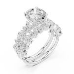 Gold Ring DDLR-443, Round center stone, White Gold, view 2