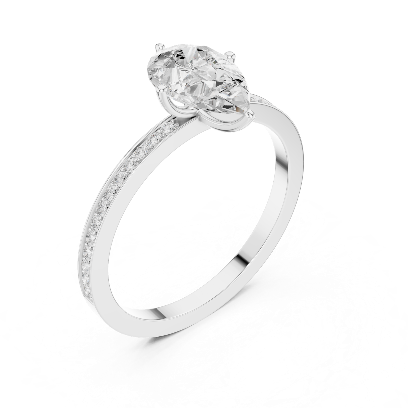 Gold Ring DDLR-1091, White Gold, view 2