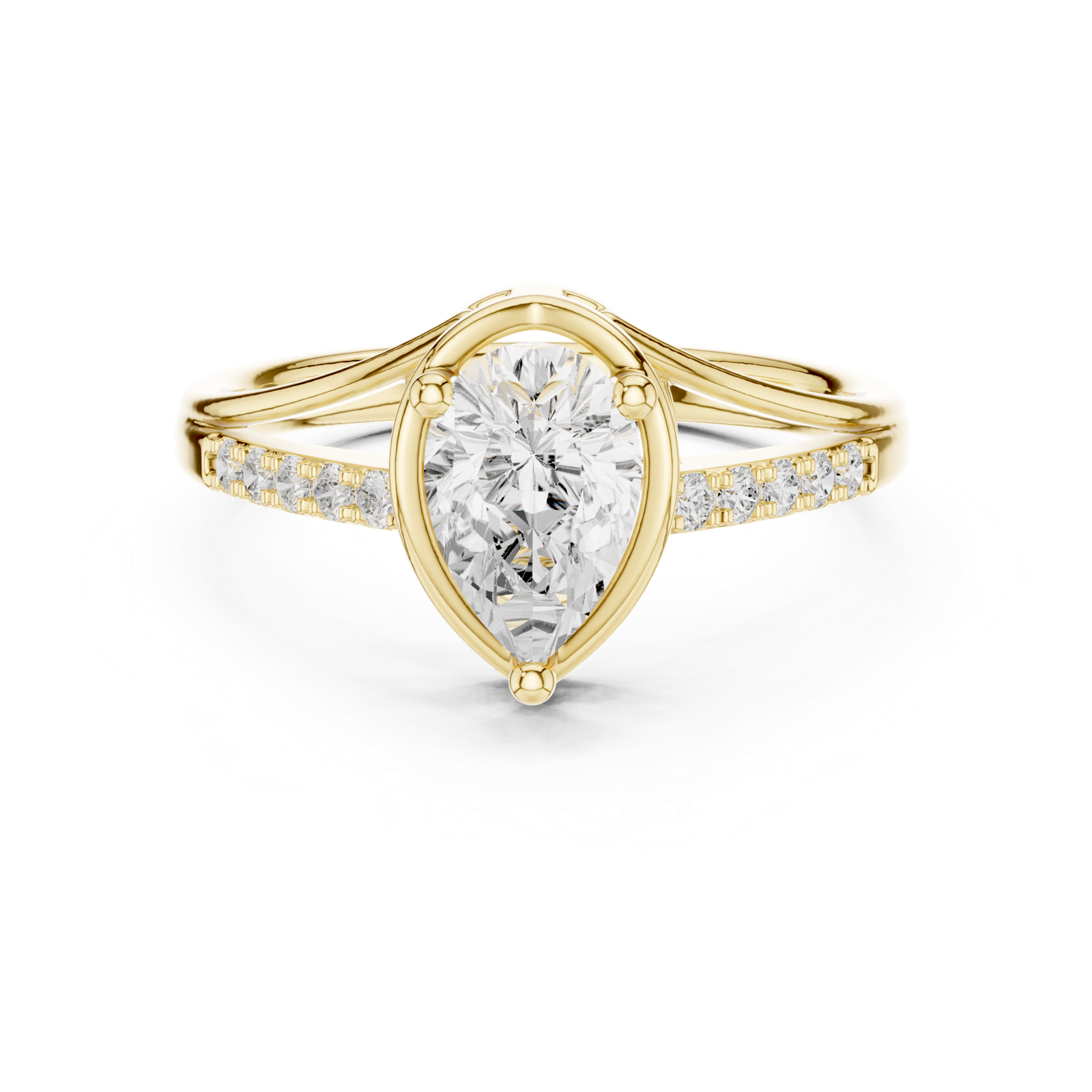 Gold Ring DDLR-473, Yellow Gold, view 4