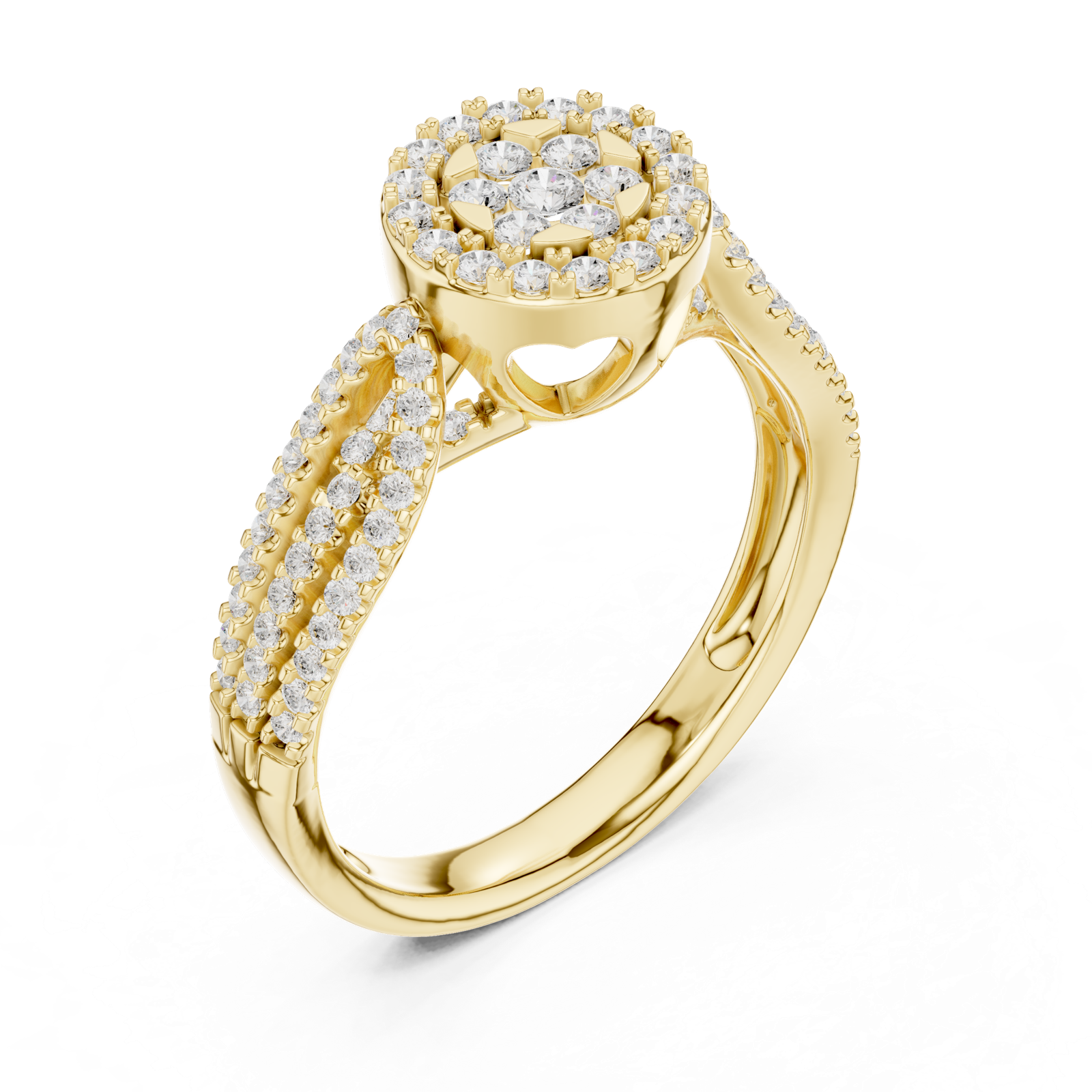 Gold Ring DDLR-755, Yellow Gold, view 2