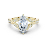 Gold Ring DDLR-257, Marquise center stone, Yellow Gold