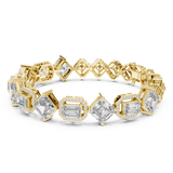 14K Solid Gold Lab Diamond Bracelet, Yellow Gold, view 1