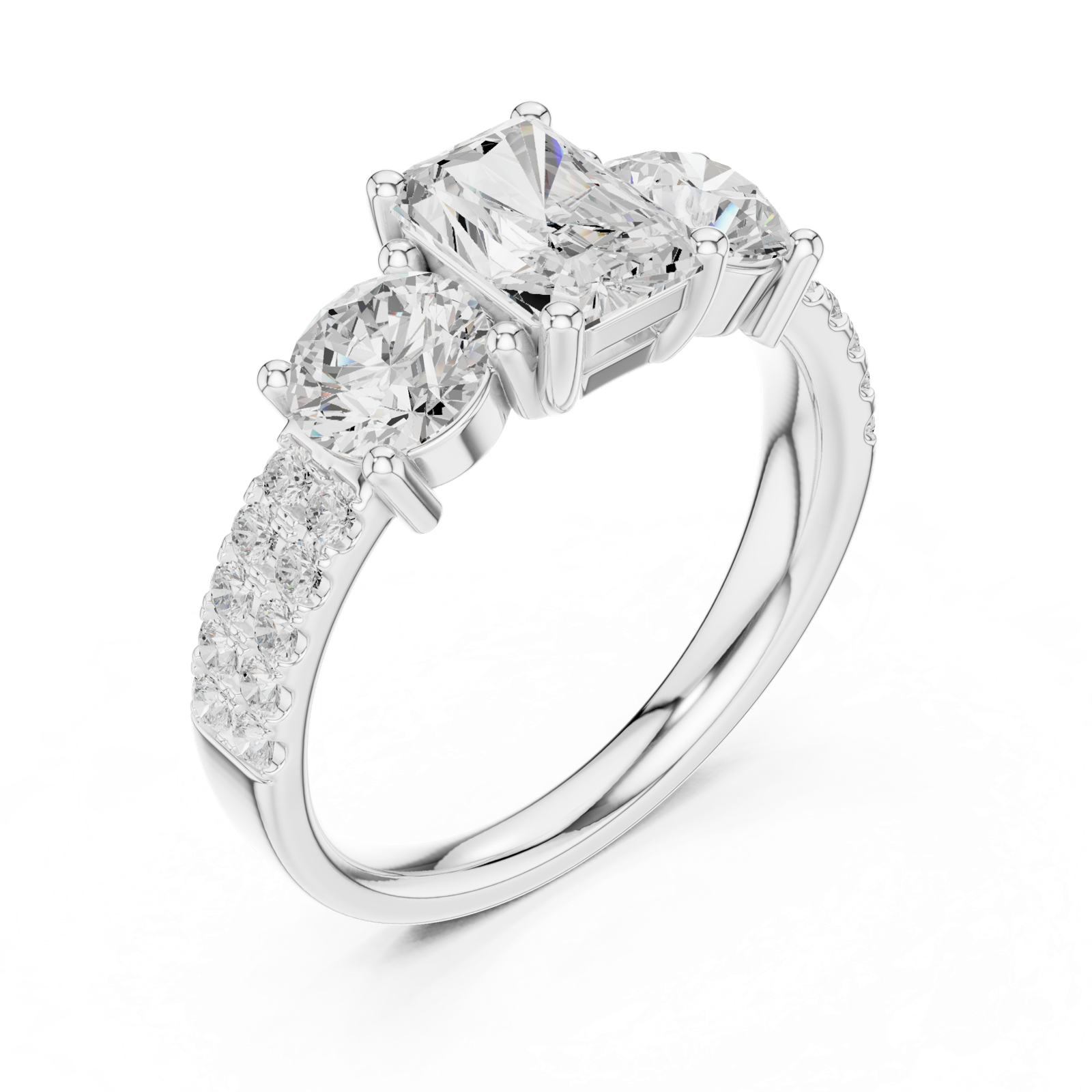 Gold Ring DDLR-717, White Gold, view 2
