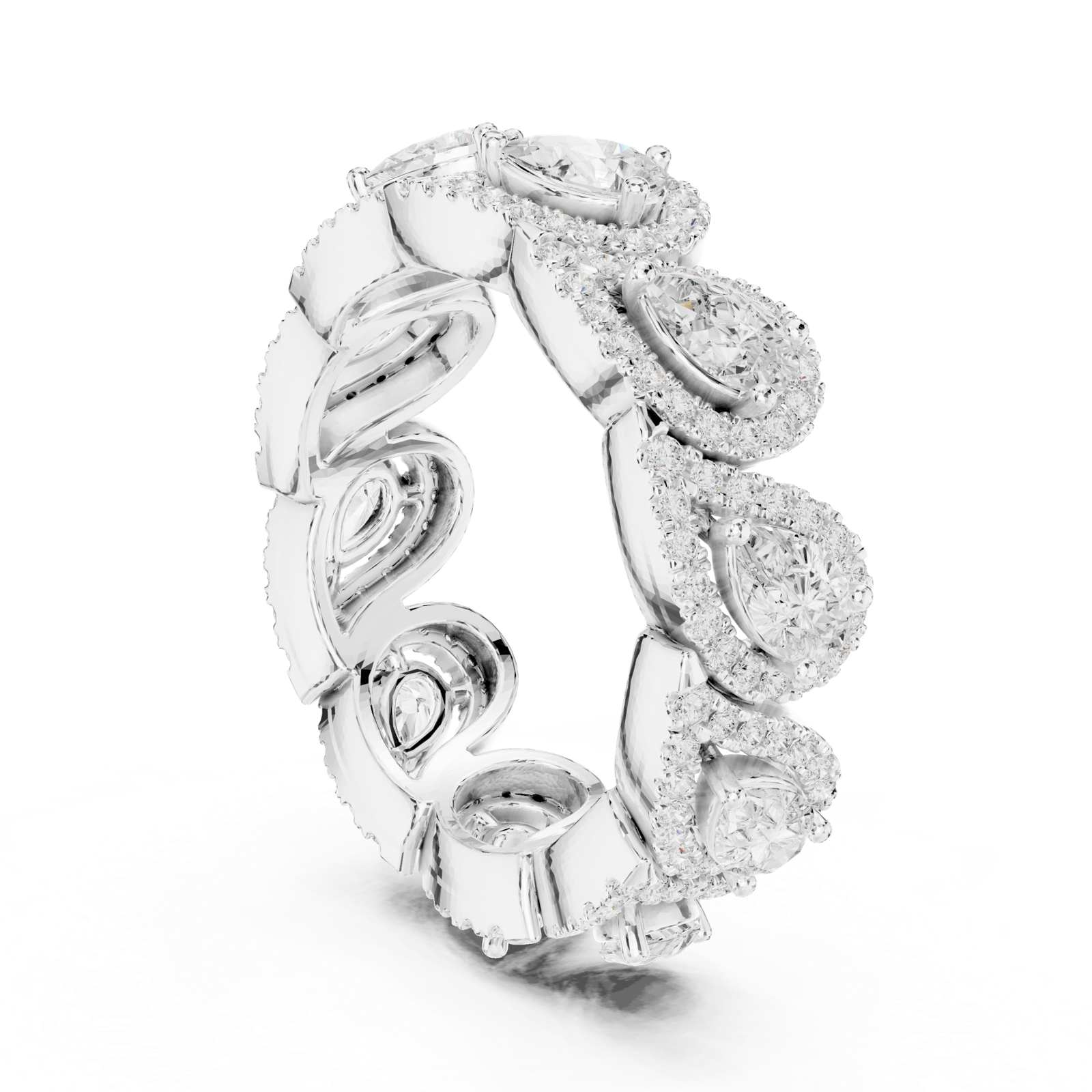 Gold Ring DDLR-306, White Gold, view 1